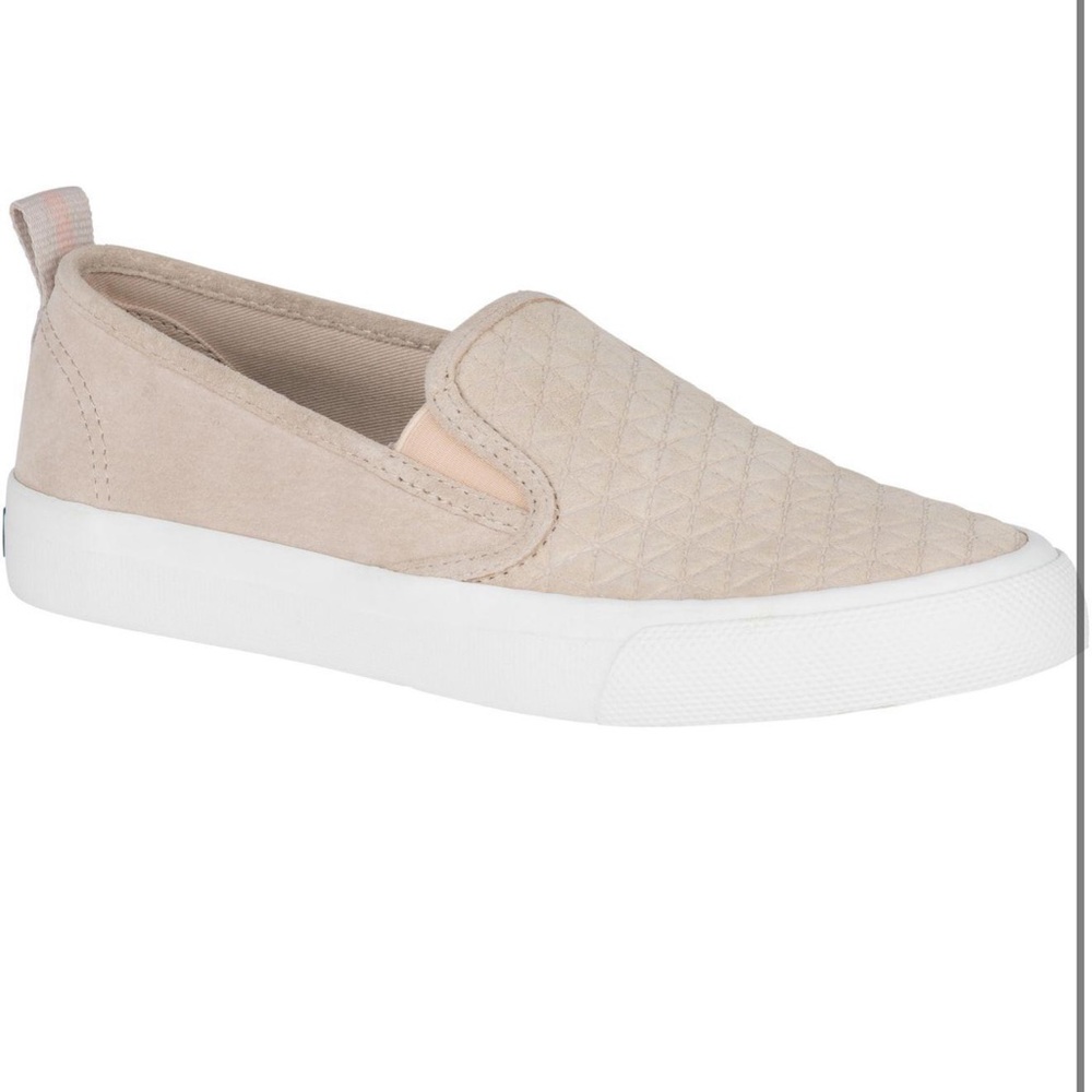Sperry Quilted Slip-On Sneaker in Light Pink and White